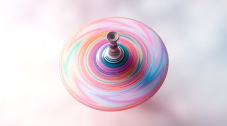 3d rendering of a colorful abstract background with a rotating ball.の写真素材