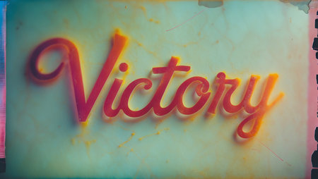 Vintage signboard with the word VICTORY written in it