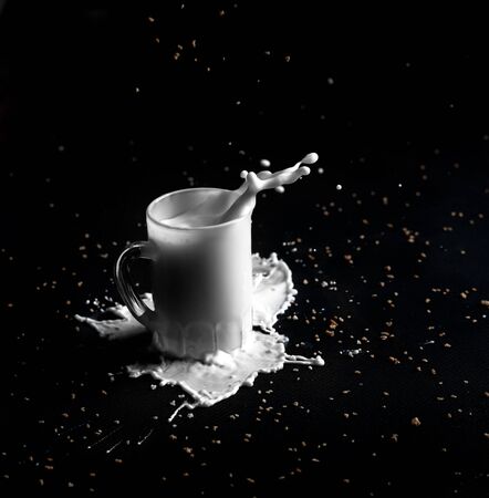 milk splash delicious drink.の写真素材