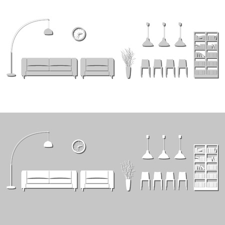 Room in Home Vectors Setのイラスト素材