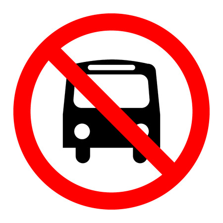 No bus sign icon great for any use. Vector EPS10.のイラスト素材