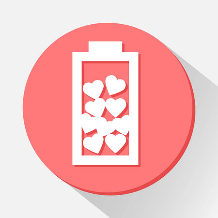 Love battery with hearts icon great for any use. Vector EPS10.のイラスト素材