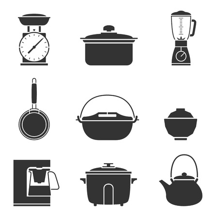 Kitchen tools icons set great for any use. Vector EPS10.のイラスト素材
