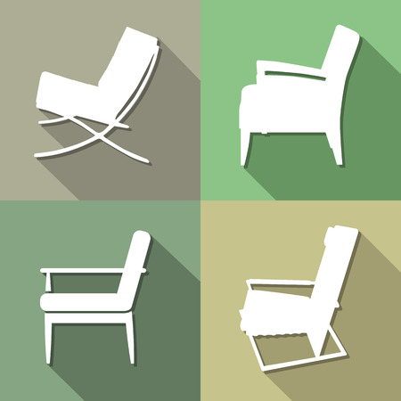 Chair icons set great for any use. のイラスト素材
