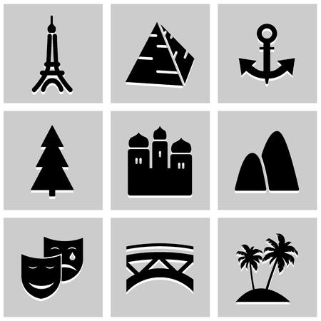 World Landmark icons set great for any use. のイラスト素材