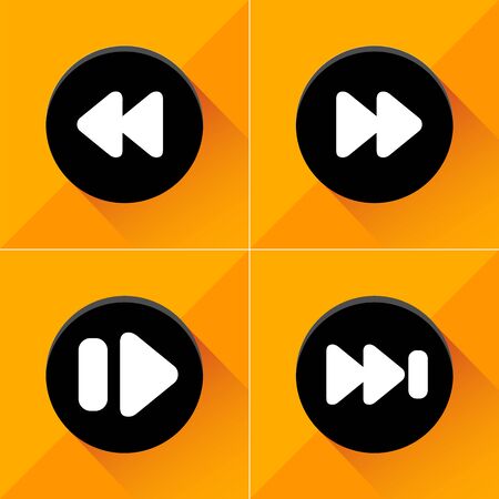 Media player buttons icons set great for any use. のイラスト素材