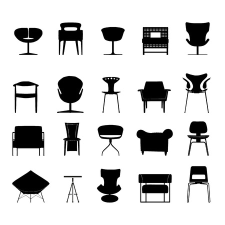 Chair icons set great for any use. のイラスト素材