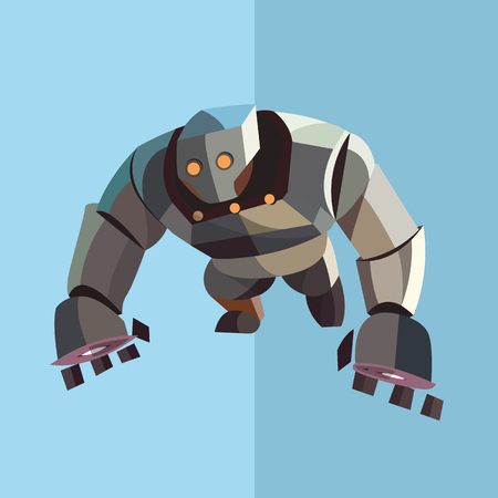 Robot cartoon icon great for any use.のイラスト素材