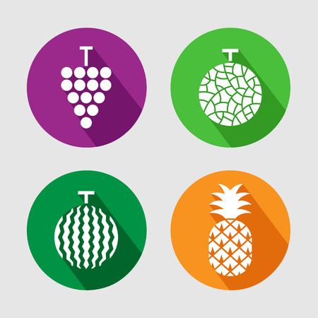 Fruits Icons Set. Vector EPS10.のイラスト素材