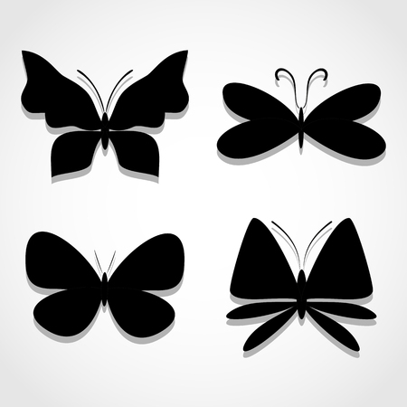 Butterfly icons set great for any use. Vector EPS10.のイラスト素材