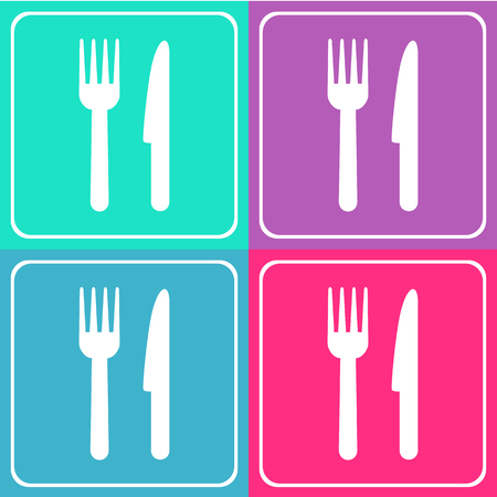 fork knife icons set great for any use.のイラスト素材