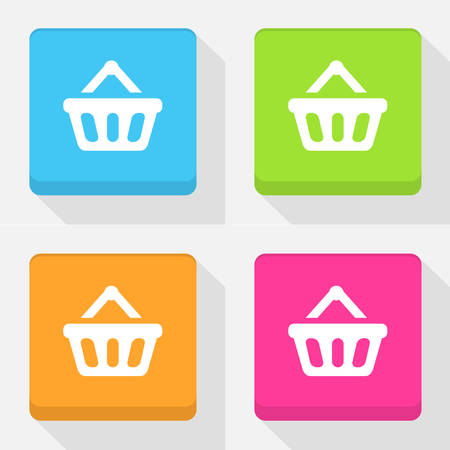 basket icons set great for any use.のイラスト素材