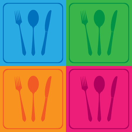 fork knife spoon icons great for any use. のイラスト素材