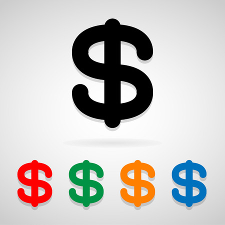 dollar sign icons set great for any use. のイラスト素材