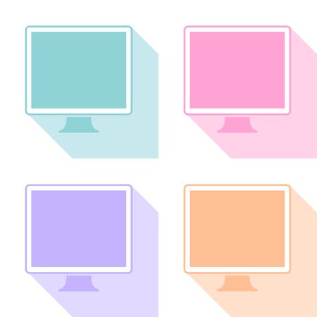 Computer icons set great for any use. Vector EPS10.のイラスト素材