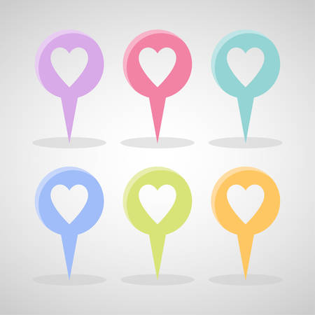Heart Map pointer icon great for any use. Vector EPS10.のイラスト素材