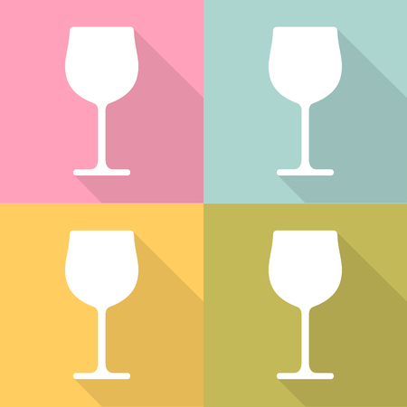 Wine glass icons set great for any use. Vector EPS10.のイラスト素材