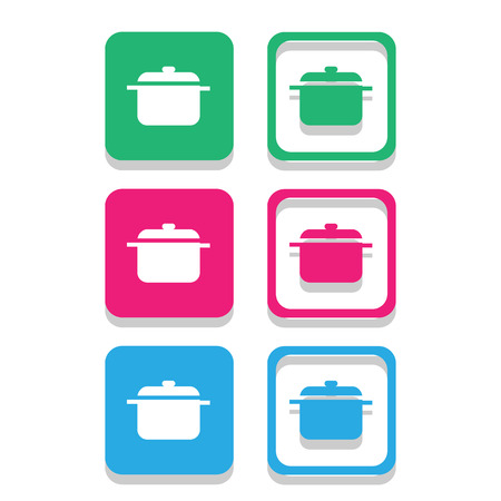 Pot icons set great for any use. Vector .のイラスト素材