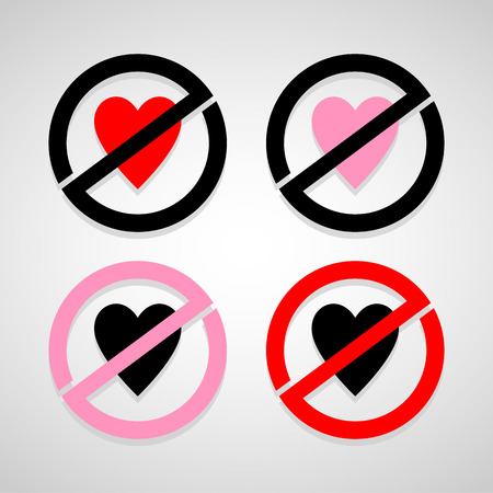 No Heart icons set great for any use. Vector EPS10.のイラスト素材
