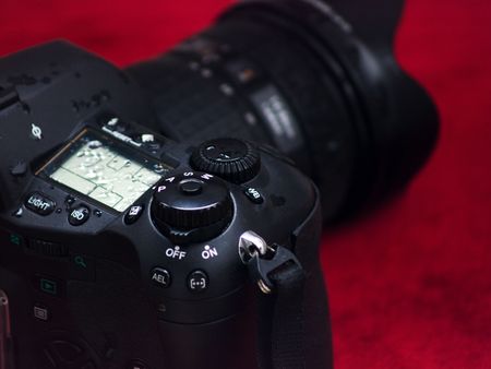 Digital camera after rain with visible rain drops