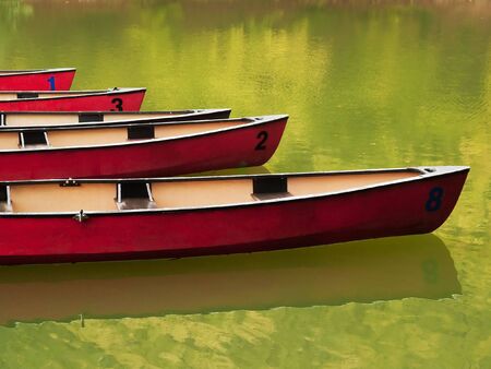Boats on a lakeの写真素材