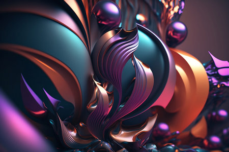 3d illustration of abstract geometric composition,digital art works. Computer generated graphics.の素材