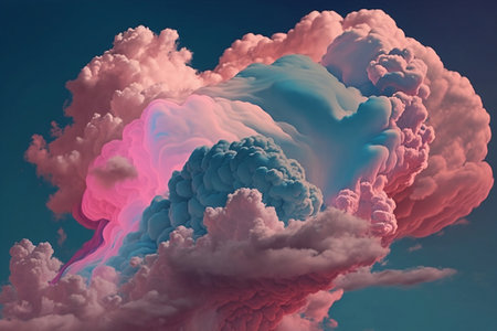 3d illustration of abstract background with clouds and smoke in the skyの素材