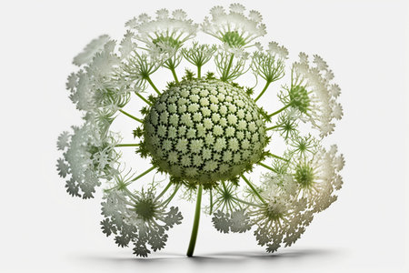 3d rendering of daucus carota flower in white background.の素材