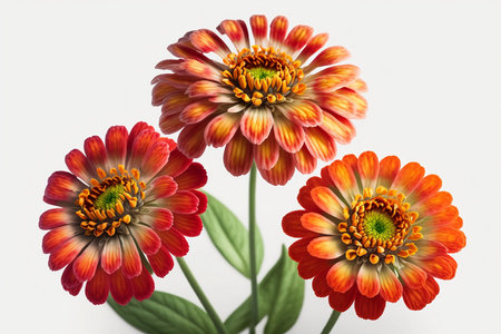Zinnia flower isolated on white background. Zinnia elegansの素材