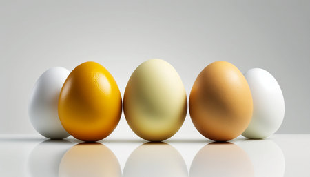 Easter eggs on a white background. 3d render illustration.の素材