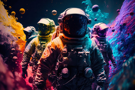 Astronaut in outer space. Science fiction.の素材