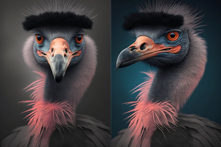 African Vulture - 3D Rendered Illustration, Isolated on Black Backgroundの素材