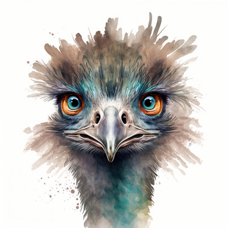Portrait of an eagle. Watercolor illustration on white background.の素材
