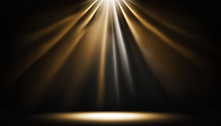 Stage Spotlight on Black Background. Scene Light Effects. Vector illustration.の素材