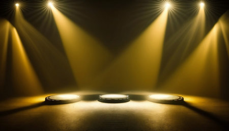 Stage Spotlight with Spotlights, Stage Podium Scene, Stage Backgroundの素材