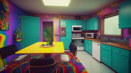 Interior of a children's room with furniture. 3d renderingの素材