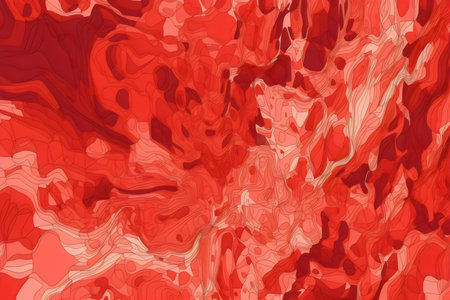 abstract background with a pattern of red spots and spots of paintの素材