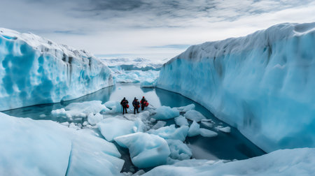 Icebergs in Jokulsarlon glacier lagoon, Icelandの素材