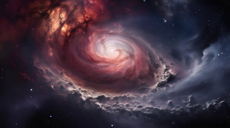 Nebula and stars in outer space showing the beauty of space exploration.の素材