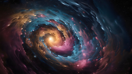 Galaxy in deep space, mysterious universe, computer generated abstract backgroundの素材