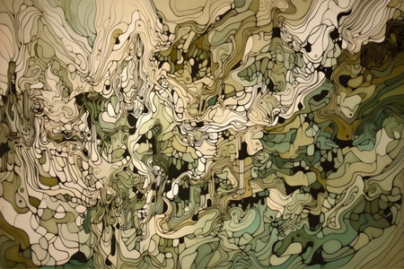Abstract background. Psychedelic texture of brush strokes of colored paint of blurred lines and spots of different shapes and sizesの素材