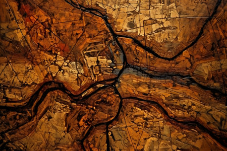 abstract background of a stone wall with cracks and streaks of paintの素材