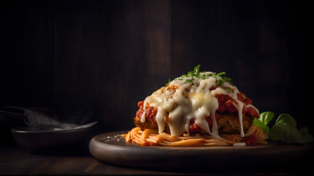 Spaghetti bolognese with tomato sauce and parmesan cheeseの素材