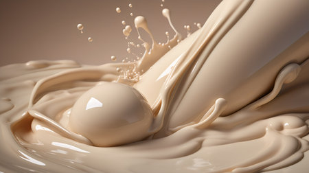 close up of  a milk splash on white background. 3d renderingの素材