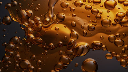 close up of oil drops on black background with copy space for textの素材