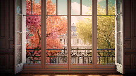 View of Washington DC from the window. 3D Rendering.の素材