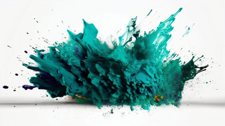 abstract paint splash isolated on white background. Colorful ink in waterの素材