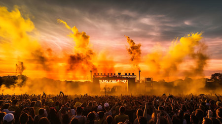 Crowds watch the concert at the Djurgarden in Stockholm.の素材