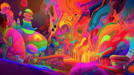 abstract colorful background with some smooth lines and highlights in the centerの素材