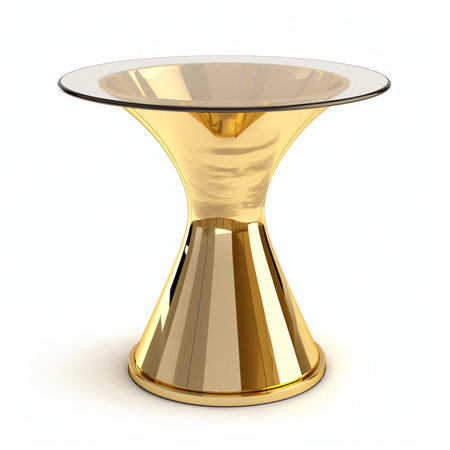 Golden candlestick isolated on white background. 3d render.の素材